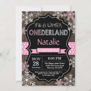 Invitación de primer cumpleaños a Chica de Onederl