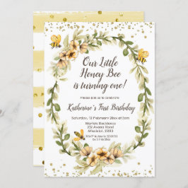 Invitación de primer cumpleaños a Honey Bee