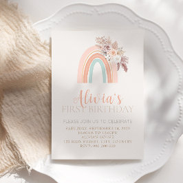 Invitación de primer cumpleaños a la acuarela arco