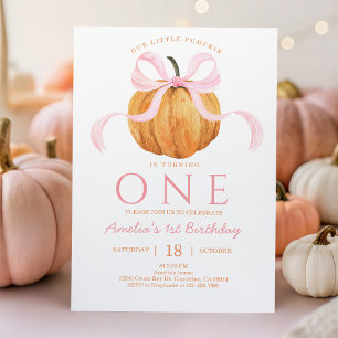 Invitación de primer cumpleaños a la Calabaza de B