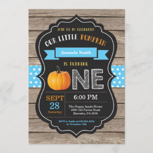 Invitación de primer cumpleaños a la Calabaza Rust