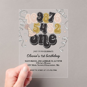 Invitación de primer cumpleaños a la cuenta regres