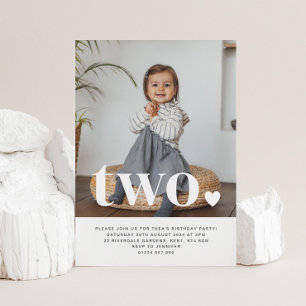 Invitación de primer cumpleaños a la foto de dos c