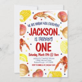 Invitación de primer cumpleaños a la hierba de lan