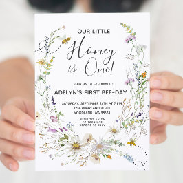 Invitación de primer cumpleaños a la miel de abeja