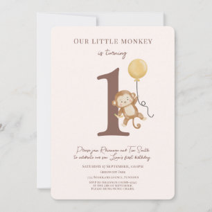 Invitación de primer cumpleaños a Little Monkey