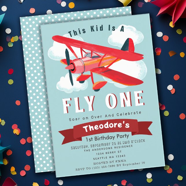 Invitación de primer cumpleaños a los niños de Fly (Subido por el creador)
