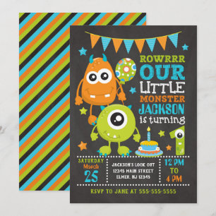 Invitación de primer cumpleaños a Monstruo