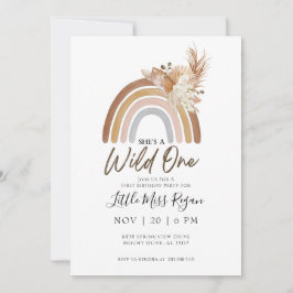 Invitación de primer cumpleaños a un arcoiris apag