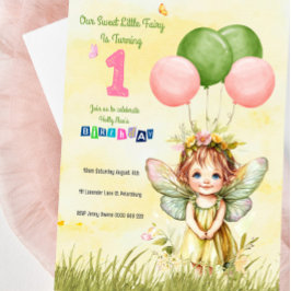 Invitación de primer cumpleaños a un dulce y peson