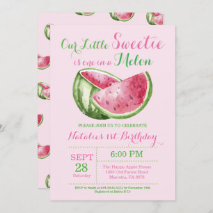 Invitación de primer cumpleaños a una sandía melón