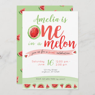Invitación de primer cumpleaños a una sandía melón