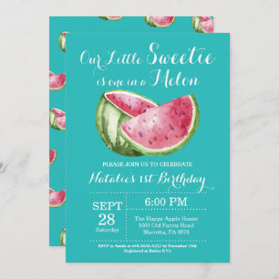 Invitación de primer cumpleaños a una sandía melón