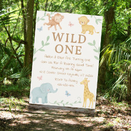 Invitación de primer cumpleaños a Wild One Jungle