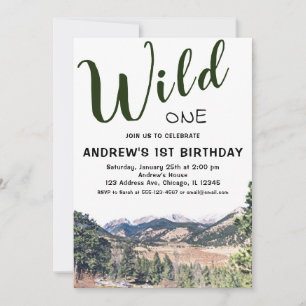 Invitación de primer cumpleaños a Wild One Rustic 