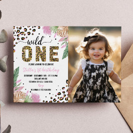 Invitación de primer cumpleaños a Wild One Safari