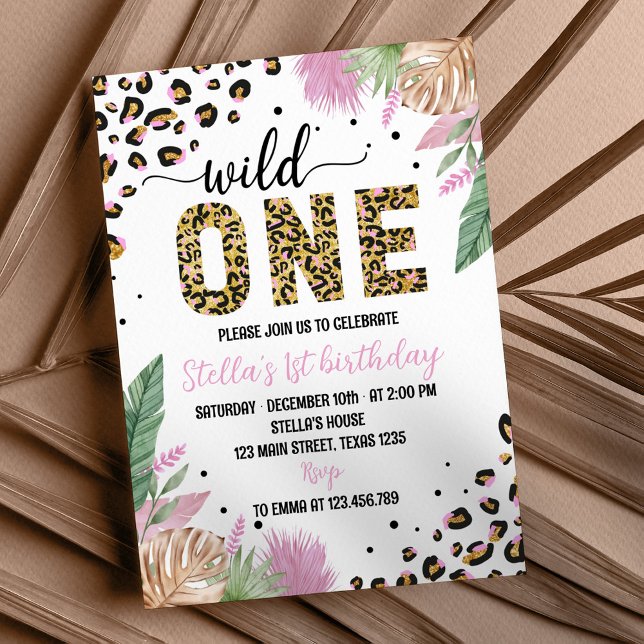 Invitación de primer cumpleaños a Wild One Safari  (Subido por el creador)