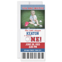 Invitación de primer cumpleaños al béisbol