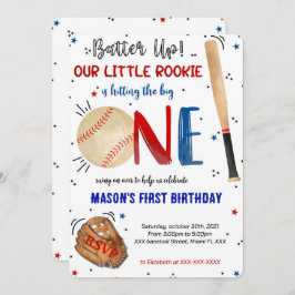 Invitación de primer cumpleaños al béisbol