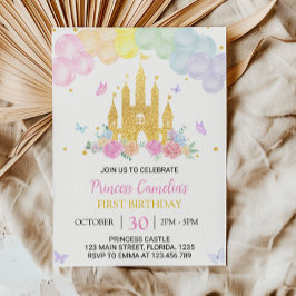 Invitación de primer cumpleaños al Castillo Prince