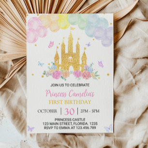 Invitación de primer cumpleaños al Castillo Prince