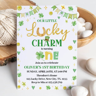 Invitación de primer cumpleaños al Día de San Patr