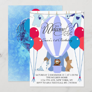 Invitación de primer cumpleaños al mundo de los gl
