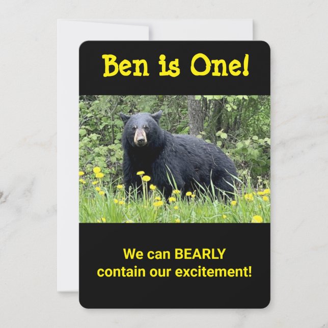 Invitación de primer cumpleaños al zoológico de an (Anverso)