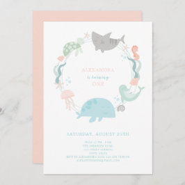 Invitación de primer cumpleaños bajo el mar