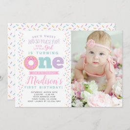 Invitación de primer cumpleaños con foto