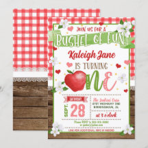 Invitación de primer cumpleaños de Apple - Bushel 