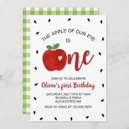 Invitación de primer cumpleaños de Apple of our Ey
