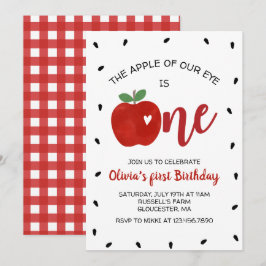Invitación de primer cumpleaños de Apple of our Ey