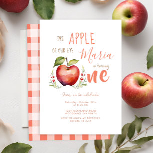 Invitación de primer cumpleaños de Apple Watercolo