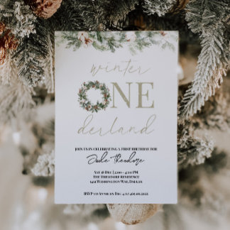 Invitación de primer cumpleaños de ASPEN Winter ON