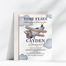 Invitación de primer cumpleaños de avión El tiempo