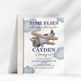 Invitación de primer cumpleaños de avión El tiempo