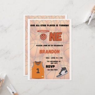Invitación de primer cumpleaños de baloncesto   Es