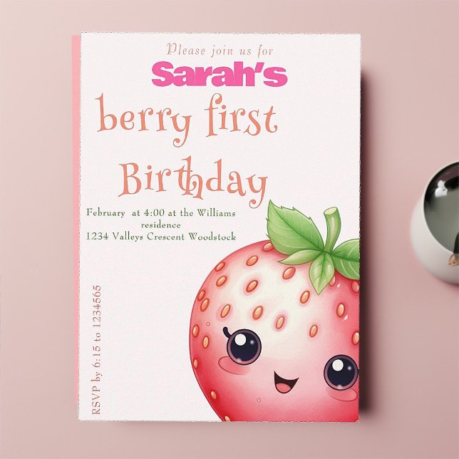 invitación de primer cumpleaños de berry (Subido por el creador)