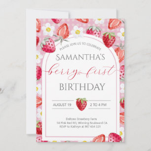 Invitación de primer cumpleaños de Berry