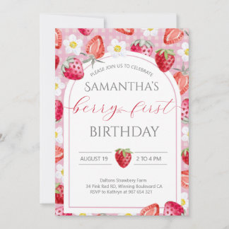 Invitación de primer cumpleaños de Berry