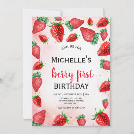 Invitación de primer cumpleaños de Berry, cumpleañ