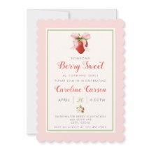 Invitación de primer cumpleaños de Berry Sweet