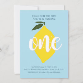Invitación de primer cumpleaños de Blue Lemonade