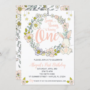 Invitación de primer cumpleaños de Bunny