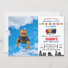 Invitación de primer cumpleaños de Capitán One-der