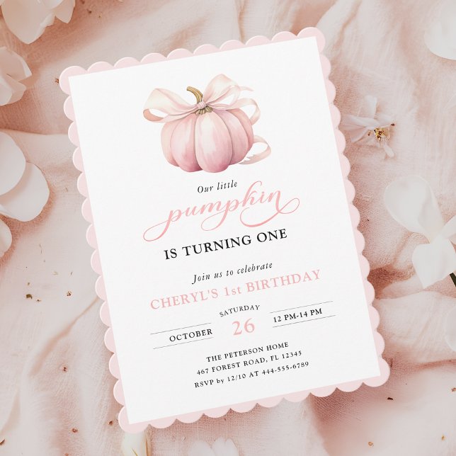 Invitación de primer cumpleaños de Chica de Bow de (Subido por el creador)