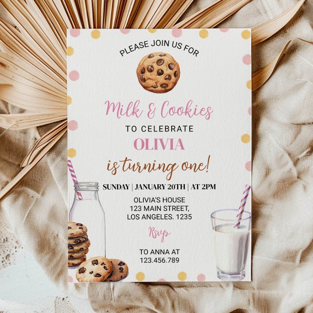 Invitación de primer cumpleaños de Chica de Leche  (Subido por el creador)