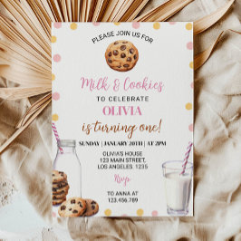 Invitación de primer cumpleaños de Chica de Leche
