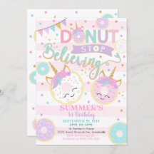 Invitación de primer cumpleaños de Chica Donut Uni